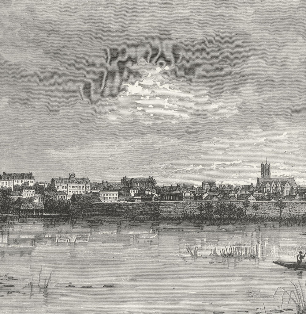 FRANCE. Peronne-sur-Somme c1885 old antique vintage print picture